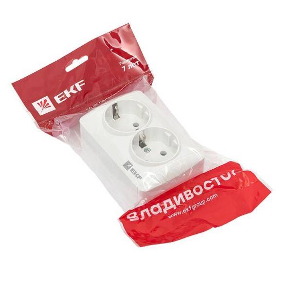 Розетка 2-м ОП Владивосток 16А IP44 с заземл. EKF EQR16-129-30-54 Розетка 2-м ОП Владивосток 16А IP44 с заземл. EKF EQR16-129-30-54