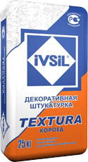 Декоративная фасадная штукатурка короед серии IVSIL TEXTURA / ИВСИЛ