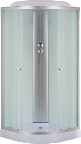 Душевая кабина EvaGold F901WS 90х90 см, четверть круга, низкий поддон, матовый хром, белая задняя стенка