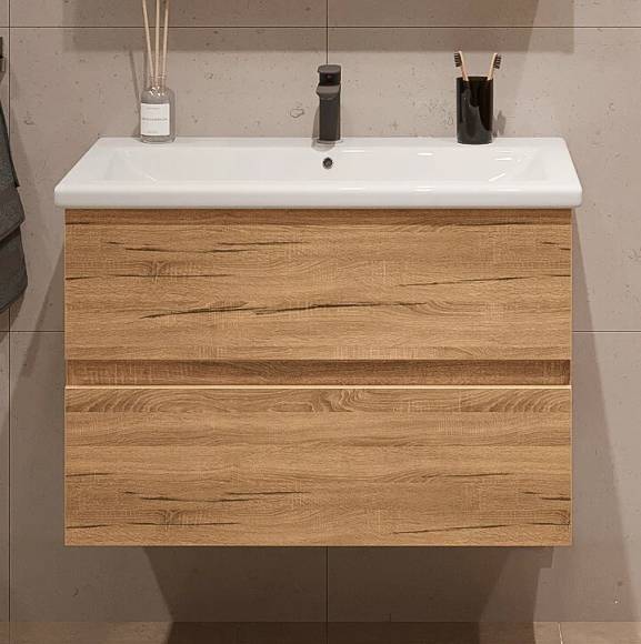 Тумба под раковину SanStar Lavanti 70 подвесная, дуб вотан