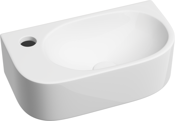Раковина маленькая в туалет Ceramicanova Element CN6066R белый глянцевый