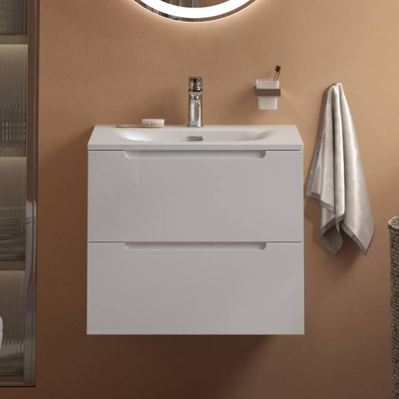 Тумба с раковиной BelBagno Etna 39 70 bianco lucido, раковина BB-8099-3-70