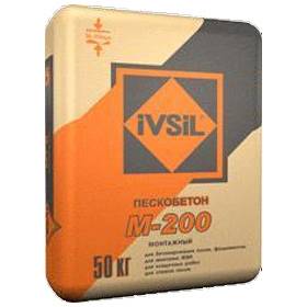 Пескобетон, монтажная смесь IVSIL М-200
