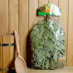 Веник Экстра из кавказского дуба в инд.упаковке + чайный напиток Бодрость 1