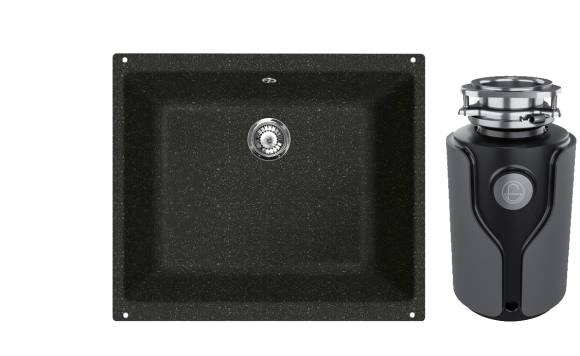 Комплект Мойка Lava U1 basalt + Измельчитель KUCHENSTERN Muhle 353MU35