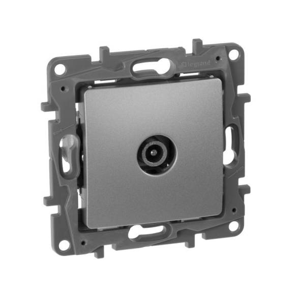 Розетка телевизионная оконечная TV СП Etika 5дБ 5-862МГц механизм алюм. Leg 672465 Розетка телевизионная оконечная TV СП Etika 5дБ 5-862МГц механизм алюм. Leg 672465