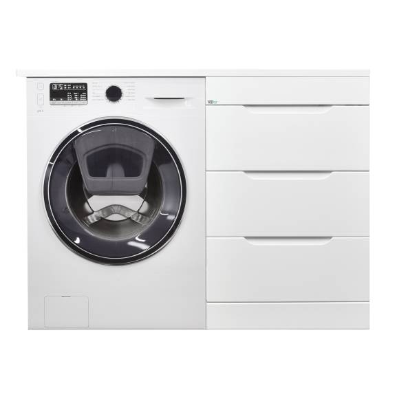 Тумба под раковину без столешницы TOPPUS Satin 50 R под стиральную машину, напольная, глянцевая белая