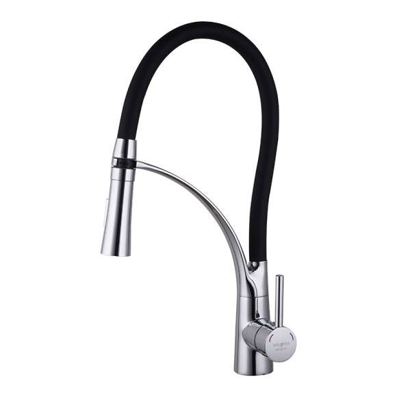 Смеситель для кухни Melodia della vita Perfetto MDV30206Black, черный, хром