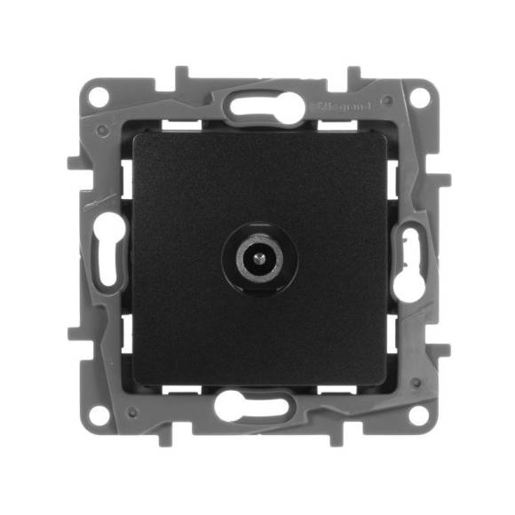 Розетка телевизионная оконечная TV СП Etika 5дБ 5-862МГц механизм антрацит Leg 672665 Розетка телевизионная оконечная TV СП Etika 5дБ 5-862МГц механизм антрацит Leg 672665