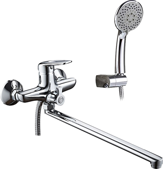 Смеситель с длинным изливом для ванны Ledeme H48 L2248 хром
