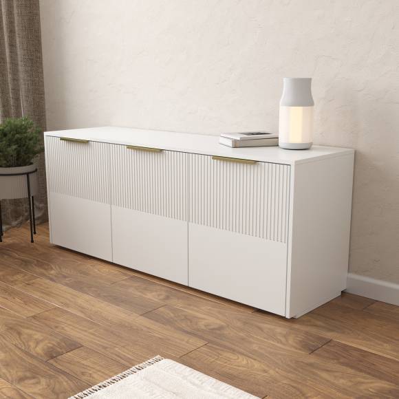 Комод DIWO Краснодар 150x60x43 см, белый, ручка золото
