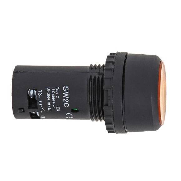 Кнопка SW2C-10D с подсветкой желт. NO 24В EKF sw2c-md-y-24 Кнопка SW2C-10D с подсветкой желт. NO 24В EKF sw2c-md-y-24