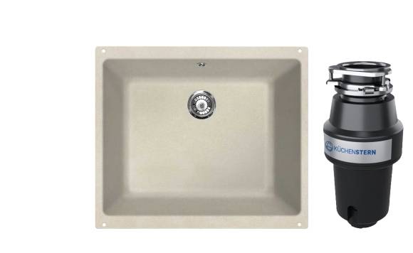Комплект Мойка Lava U1 crema + Измельчитель KUCHENSTERN Muhle 350MU35