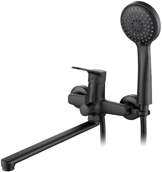 Смеситель с длинным изливом для ванны Ledeme H61B L2261B черный