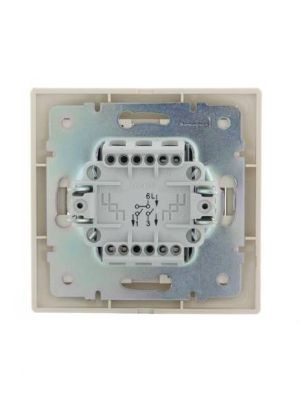 Выключатель 2-кл. СП Mira 10А IP20 со вставкой крем. LEZARD 701-0303-101 Выключатель 2-кл. СП Mira 10А IP20 со вставкой крем. LEZARD 701-0303-101