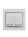 Переключатель проходной 2-кл. СП Mira 10А с сер. вставкой бел. LEZARD 701-0215-106 Переключатель проходной 2-кл. СП Mira 10А с сер. вставкой бел. LEZARD 701-0215-106