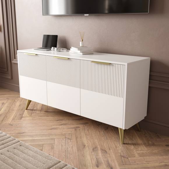 Комод DIWO Краснодар 150x75x43 см, белый, ручка золото