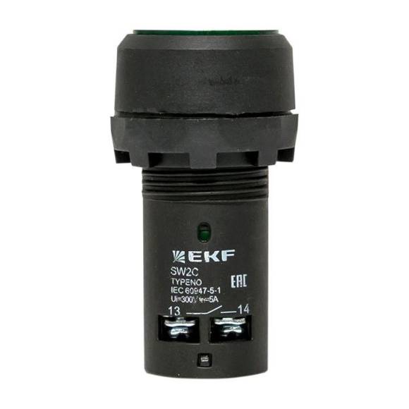 Кнопка SW2C-10D с подсветкой зел. NO 24В EKF sw2c-md-g-24 Кнопка SW2C-10D с подсветкой зел. NO 24В EKF sw2c-md-g-24