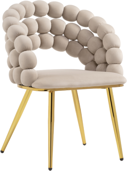 Стул Woodville Ball beige, ножки gold