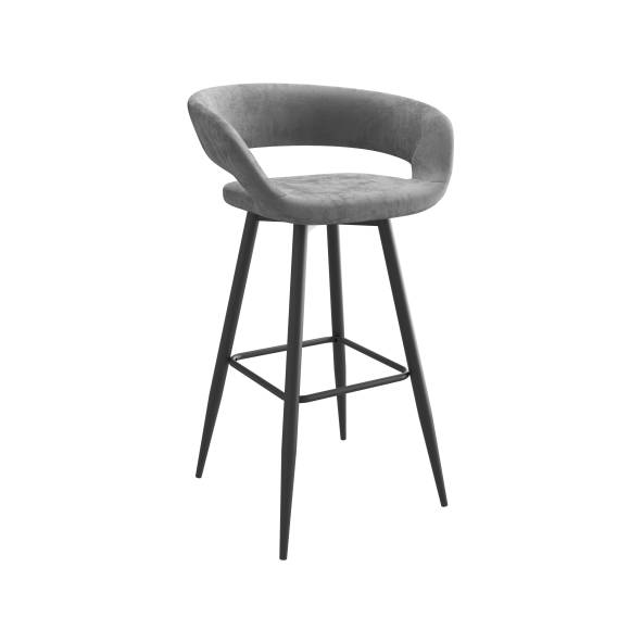 Комплект полубарных стульев Mamadoma Barny-R 700 grey lux b22, ножки черные, 2 шт.