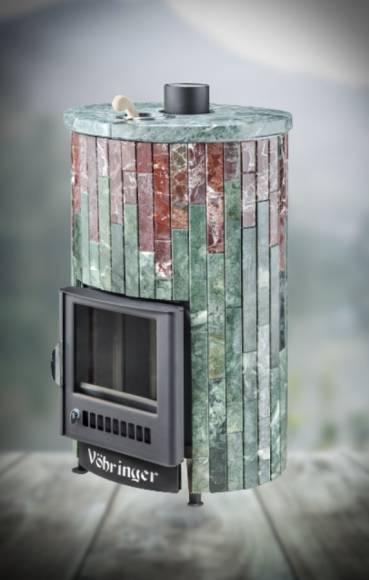 Печь для бани Ферингер Уют ПФ 'До 18 м3' топка из парной Змеевик + Россо Леванте