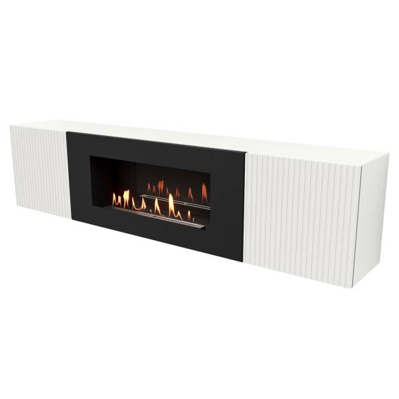 Тумба для ТВ Firelight BFP-P1700L W с биокамином, белая