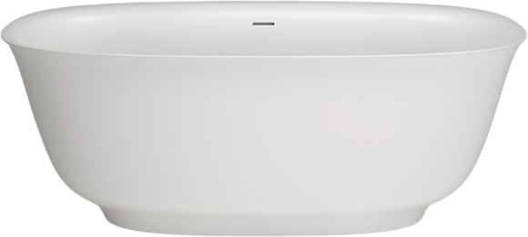 Ванна из искусственного камня Plumberia Selection Seta 170x75 см, отдельностоящая, матовая белая, овальная, с декоративными ножками, с донным клапаном, фурнитура белая