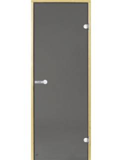 Дверь для сауны Harvia стеклянная 8/19 (коробка сосна серая D81902M)