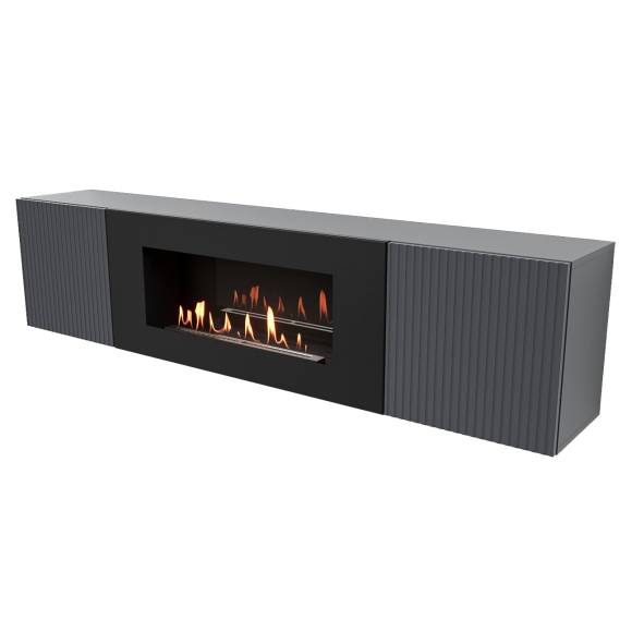 Тумба для ТВ Firelight BFP-P1700L G с биокамином, графит