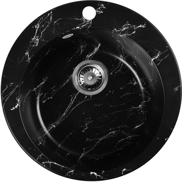 Мойка кухонная Wisent WA04-11 мрамор черно-белый