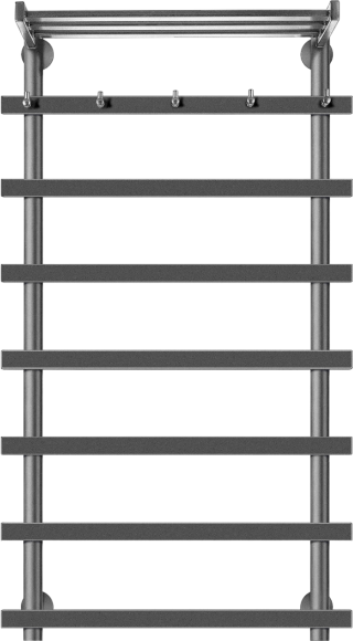 Полотенцесушитель электрический Secado Понтида 1 КСП, L 100x60 см, подключение слева, графит, лесенка, с полкой Полотенцесушитель электрический Secado Понтида 1 КСП, L 100x60 см, подключение слева, графит, лесенка, с полкой