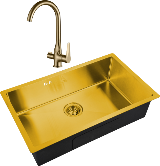 Комплект Мойка Steel Hammer SH 7444 BRONZE бронза + Смеситель SH 910 Bronze