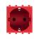 Розетка 1-м 2мод. Avanti "Красный квадрат" 16А IP20 2P+E защ. шторки красн. DKC 4401002