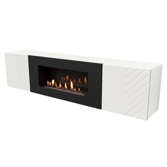 Тумба для ТВ Firelight BFP-P1700V W с биокамином, белая