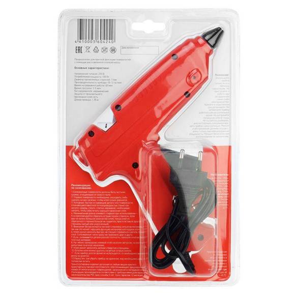 Пистолет клеевой 100Вт большой (блист.) REXANT 12-0105 Пистолет клеевой 100Вт большой (блист.) REXANT 12-0105