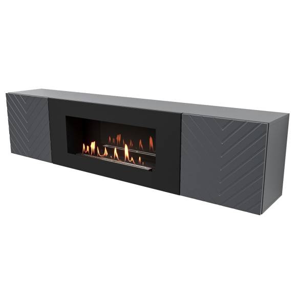 Тумба для ТВ Firelight BFP-P1700V G с биокамином, графит