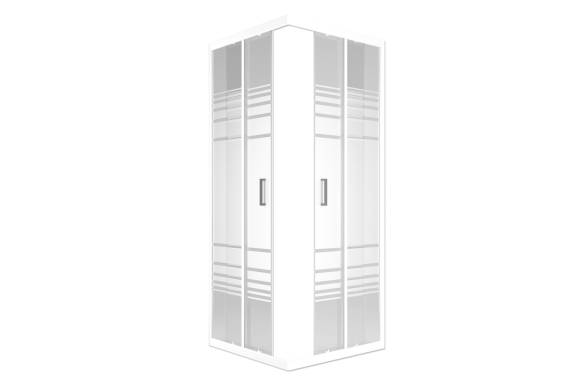 Душевой уголок МЕТАКАМ Universal, 90x90x195 см, профиль белый, текстурированное стекло