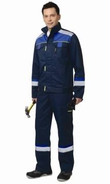 Костюм "БОСТОН" : куртка кор., полукомб. темно-синий с васильковой и чер. отд. Костюм "БОСТОН" : куртка кор., полукомб. темно-синий с васильковой и чер. отд.