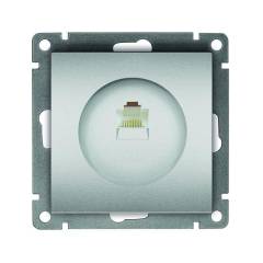 Розетка компьютерная 1-м СП Афина RJ45 кат.5E механизм серебр. Universal A0051-S Розетка компьютерная 1-м СП Афина RJ45 кат.5E механизм серебр. Universal A0051-S