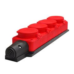 Колодка удлинителя 4-м Компакт 1ф с загл IP44 16А каучук красн. UNIVersal 3074 Колодка удлинителя 4-м Компакт 1ф с загл IP44 16А каучук красн. UNIVersal 3074